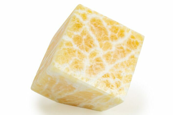 Polished Orange Honeycomb Calcite Cube - Utah #307780